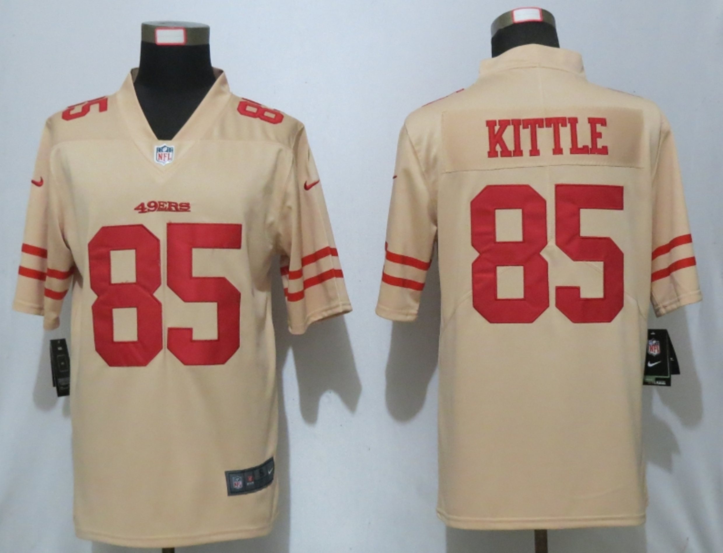 Men New Nike San Francisco 49ers #85 Kittle 2019 Vapor Untouchable Gold Inverted Legend Jersey->san francisco 49ers->NFL Jersey